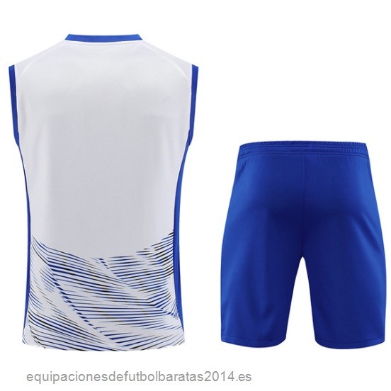 Nuevo Entrenamiento Sin Mangas Conjunto Completo Inter Milan 23/24 Blanco Azul Baratas